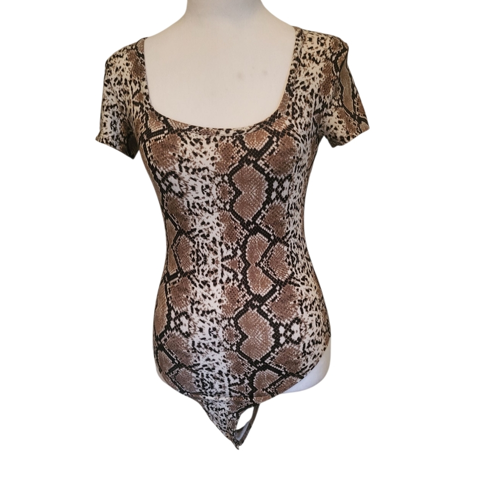 Popular 21 Animal Print Bodysuit Sz XS